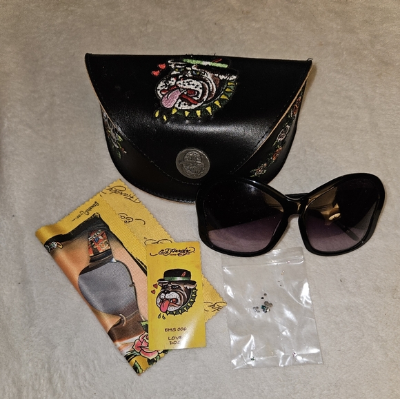 Ed Hardy Accessories - Ed Hardy Rhinestone Sunglasses with Case.